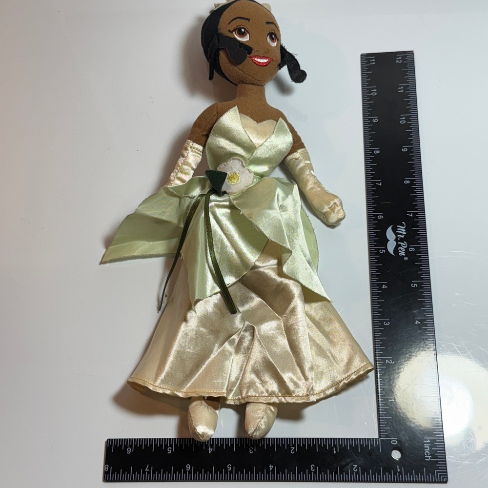 Disney Princess Tiana Plush Doll 12 Inch Green Ball Gown